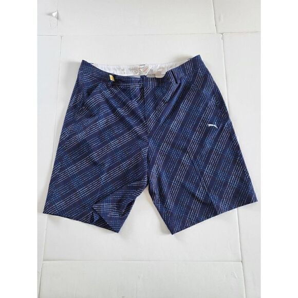 PUMA Dry Cell sport Life Style Performance Golf Shorts Mens 36 Navy Geometric - Picture 1 of 8